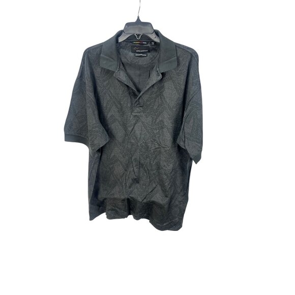 Greg Norman Mens 60/2 Double Mercerized Polo Shirt L Black Relaxed Fit Oversized - Picture 1 of 11